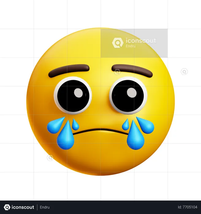 Cara llorando con lágrimas Emoji 3D Icon