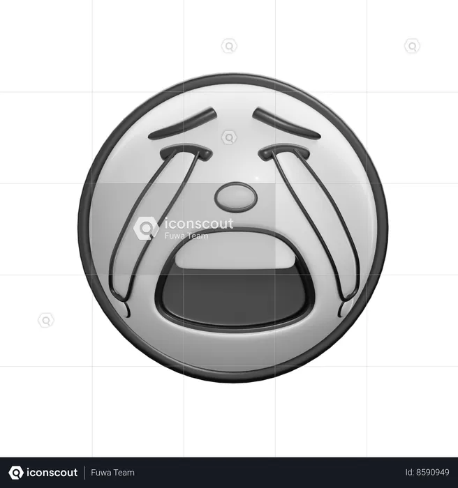 Cara de llanto fuerte Emoji 3D Icon