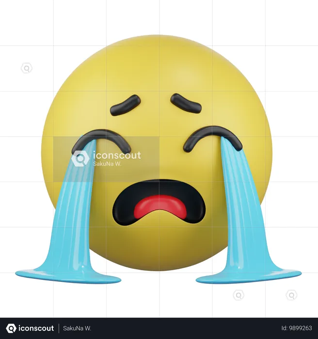 Cara de llanto fuerte Emoji 3D Icon