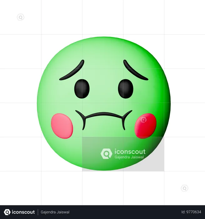 Emoji con cara de náuseas Emoji 3D Icon