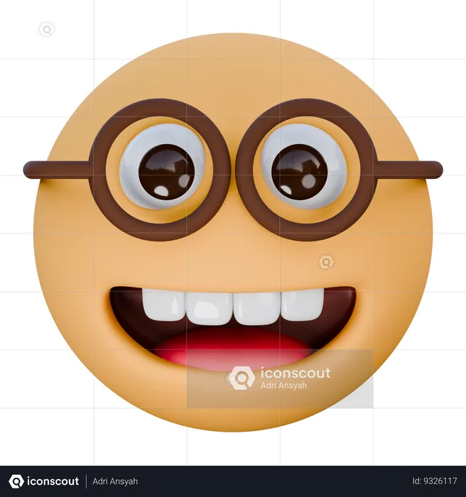 Cara de nerd Emoji 3D Icon