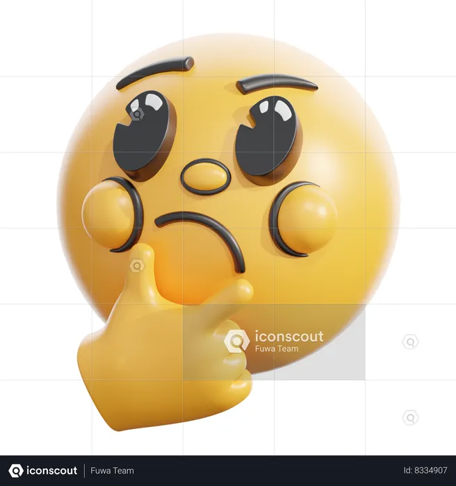 Cara pensante Emoji 3D Icon