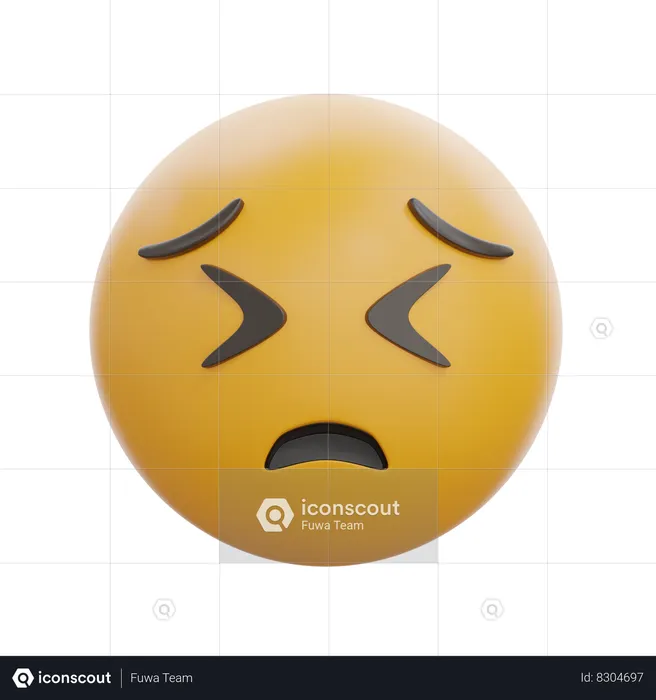 Cara perseverante Emoji 3D Icon