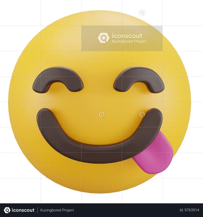 Cara saboreando la comida Emoji 3D Icon