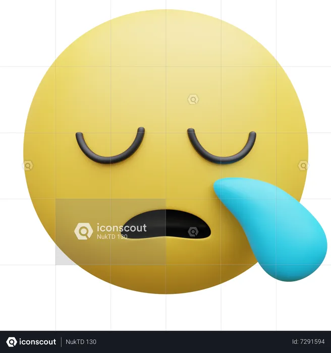 Cara somnolienta Emoji 3D Icon