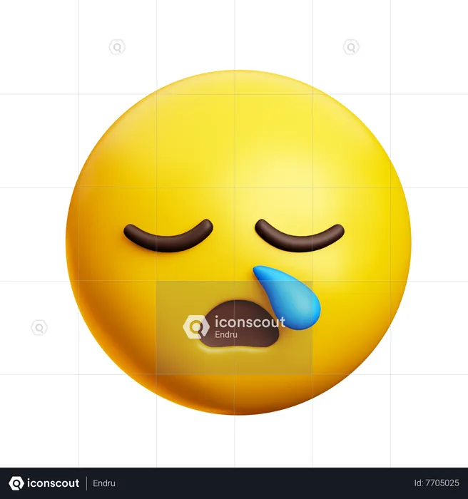 Cara de sono Emoji 3D Icon