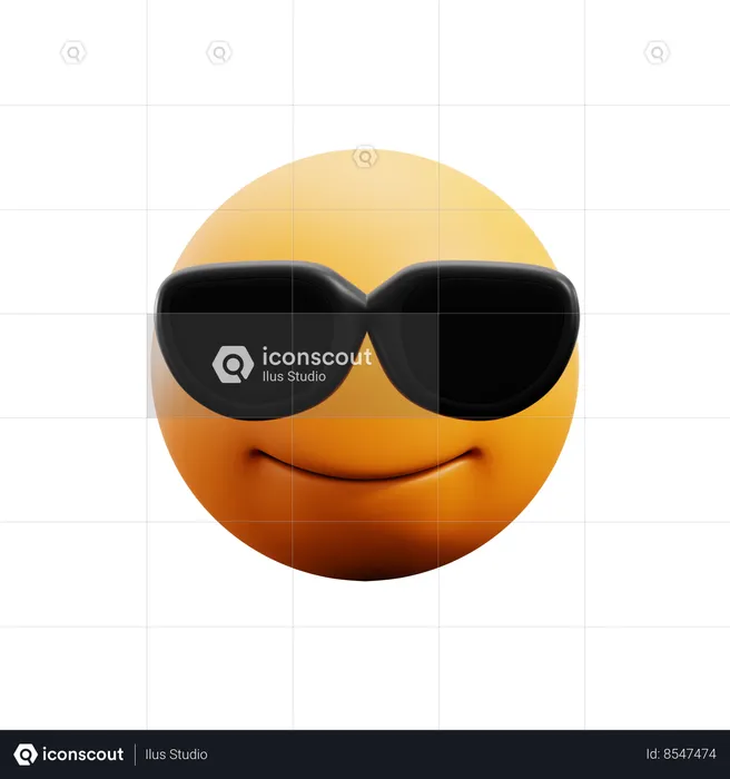 Cara sonriente con gafas de sol  3D Icon