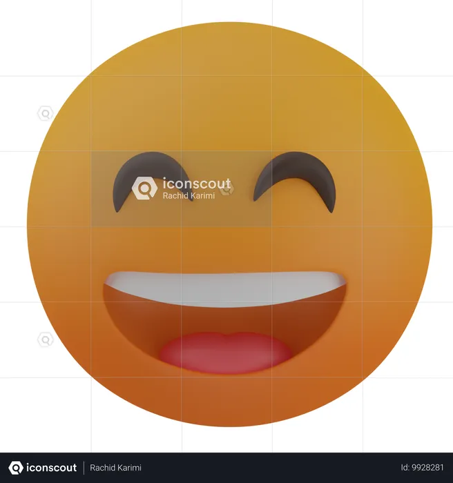 Cara sonriente con ojos sonrientes Emoji 3D Icon