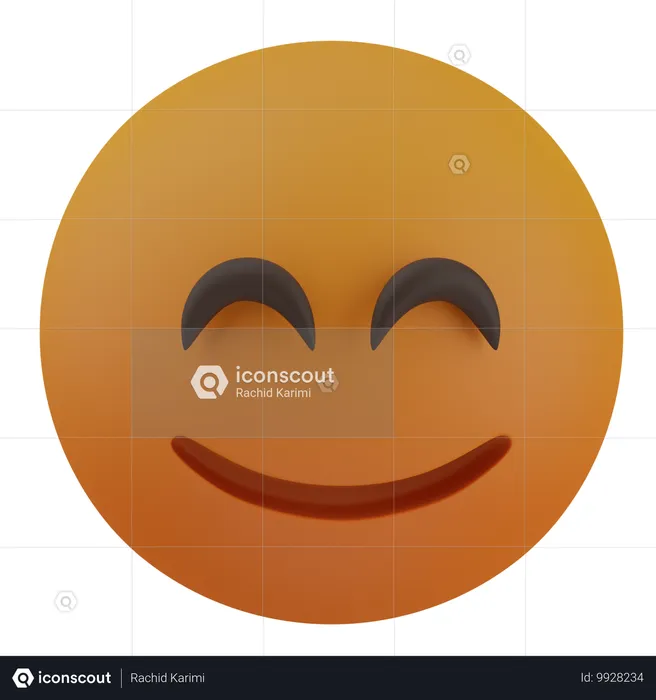 Cara sonriente con ojos sonrientes Emoji 3D Icon