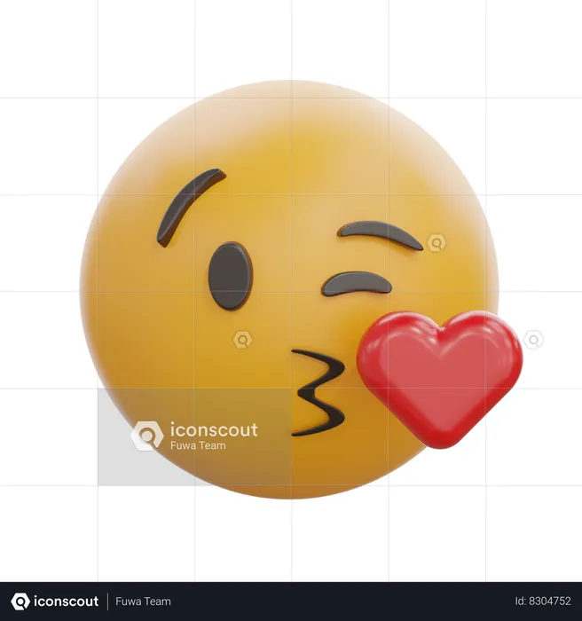 Cara lanzando un beso Emoji 3D Icon