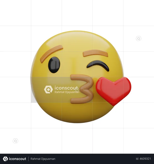 Cara lanzando un beso Emoji 3D Emoji