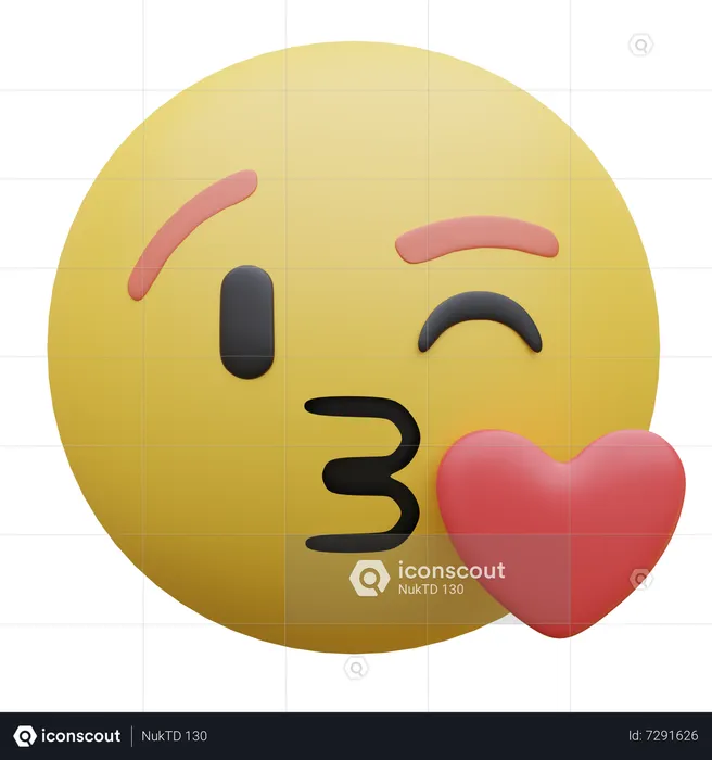 Cara lanzando un beso  3D Icon