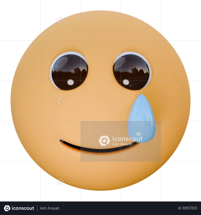 Rosto sorridente com lágrima Emoji 3D Icon