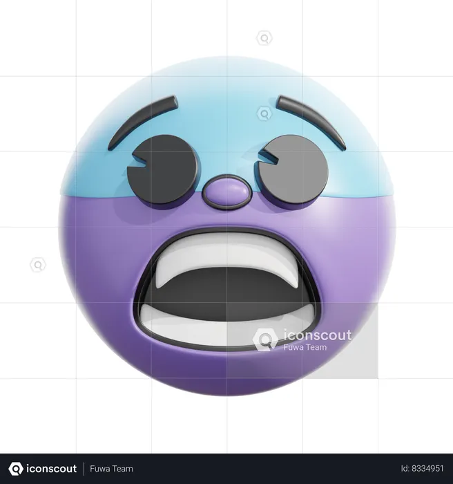 Cara temerosa Emoji 3D Icon