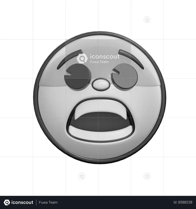 Cara temerosa Emoji 3D Icon