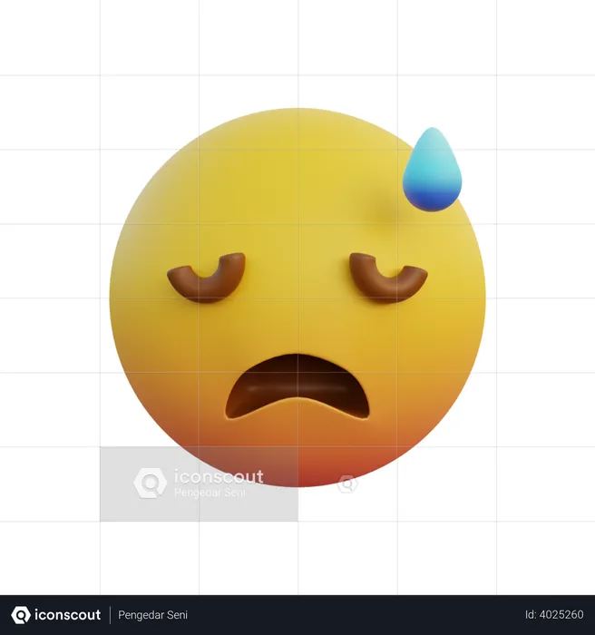 Cara tonta con sudor frio Emoji 3D Emoji