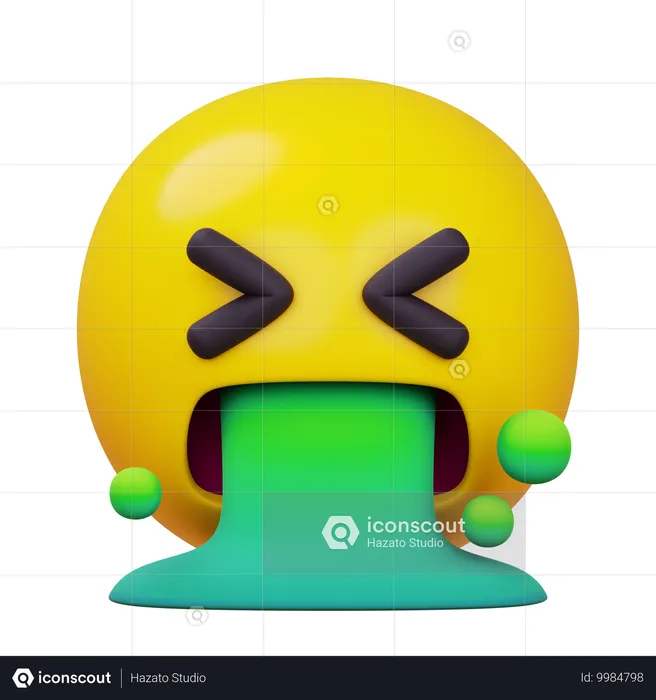 Vómitos en la cara Emoji 3D Icon