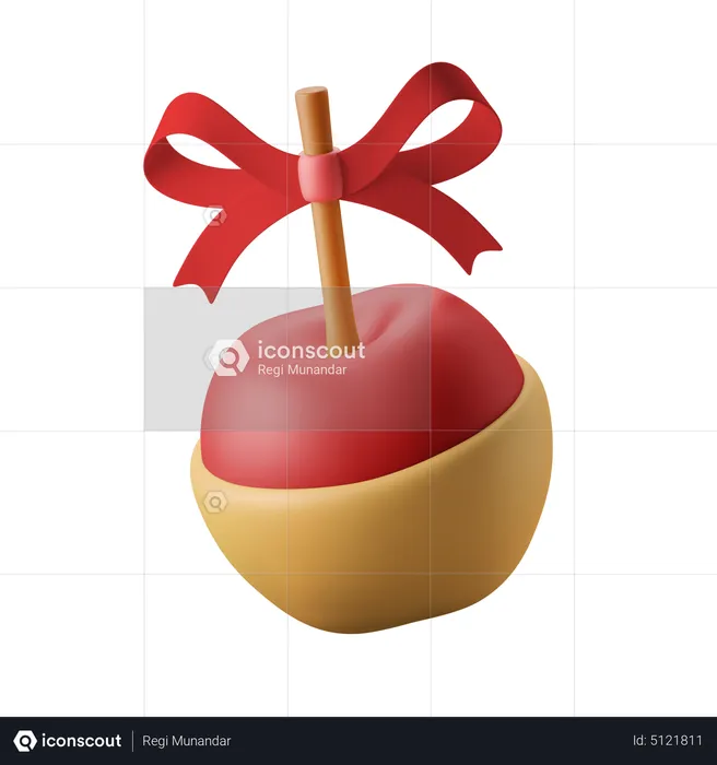 Caramelo de manzana  3D Icon