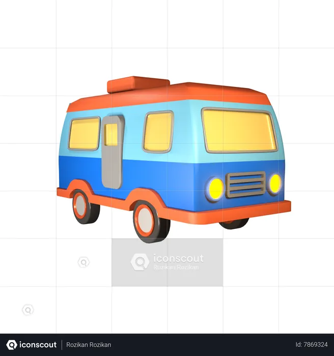 Furgoneta caravana  3D Icon