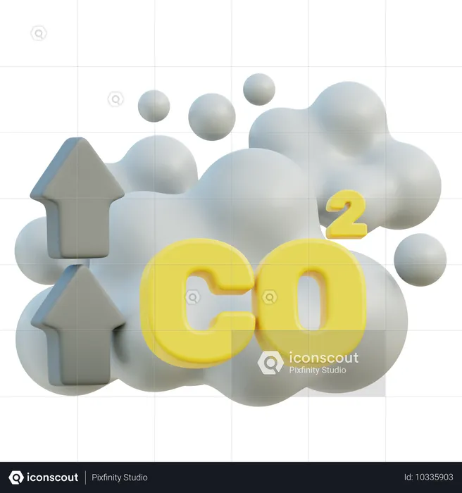 Carbon Dioxide Emissions  3D Icon