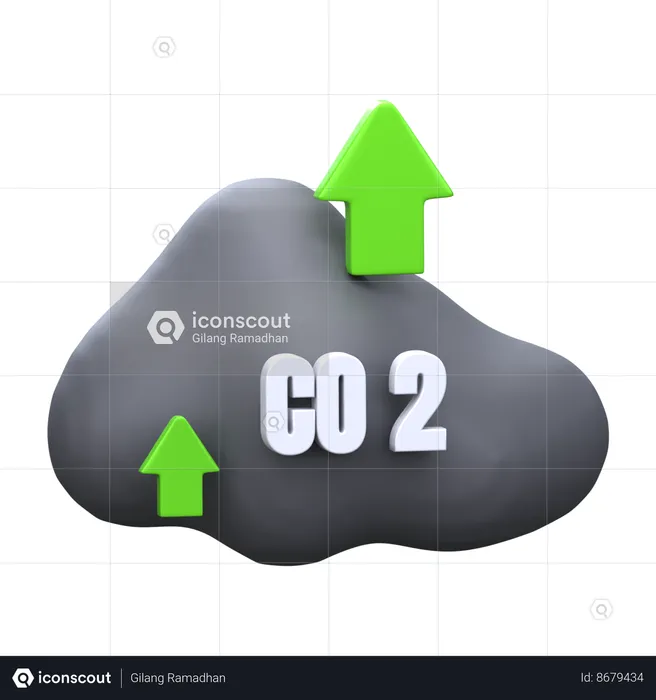 Carbon Dioxide Rise  3D Icon