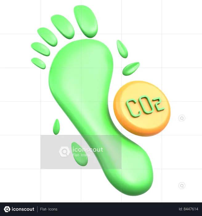 Carbon Footprint  3D Icon