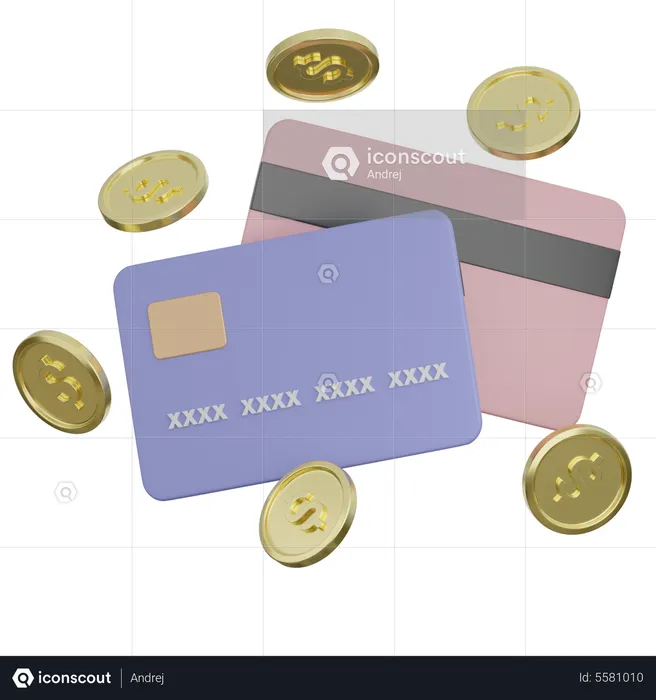 Card And Coin  3D Icon