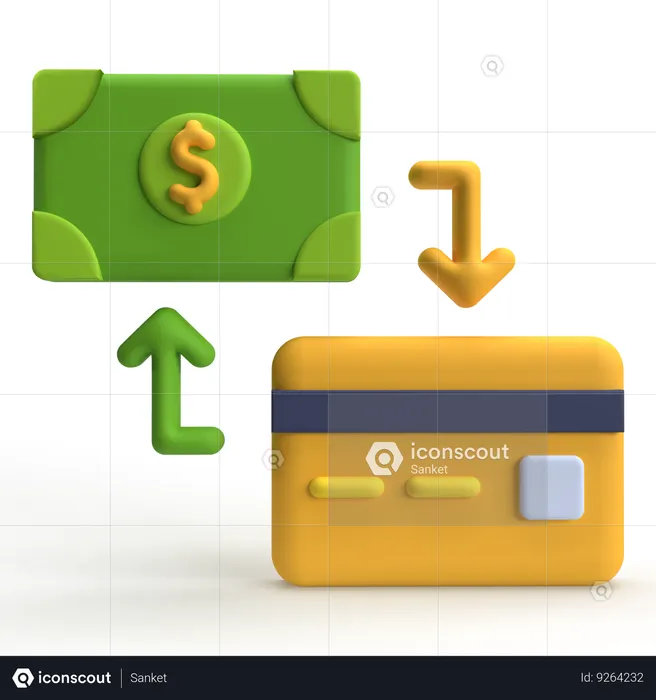 Card Exchange Transaction  3D Icon