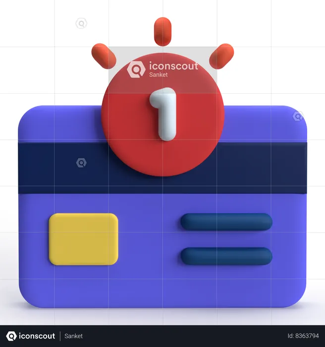 Card Notification  3D Icon