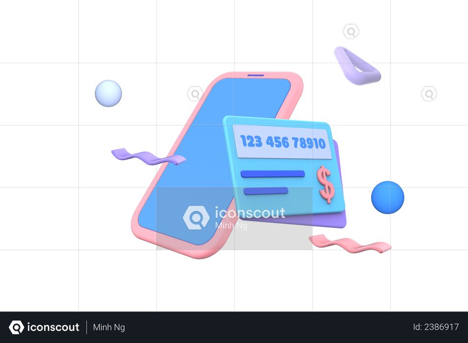 Card payment 3D Illustration