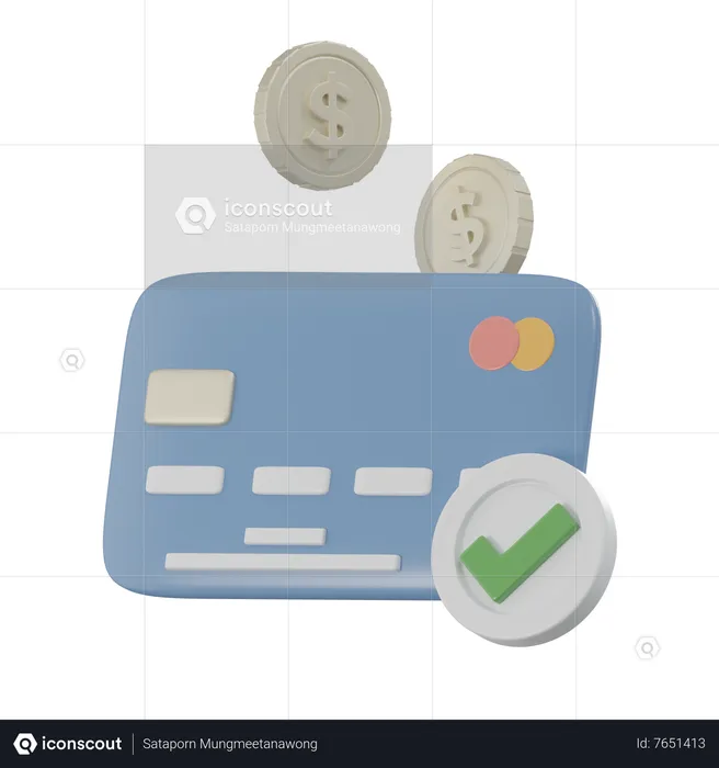 Card Payment Complete  3D Icon