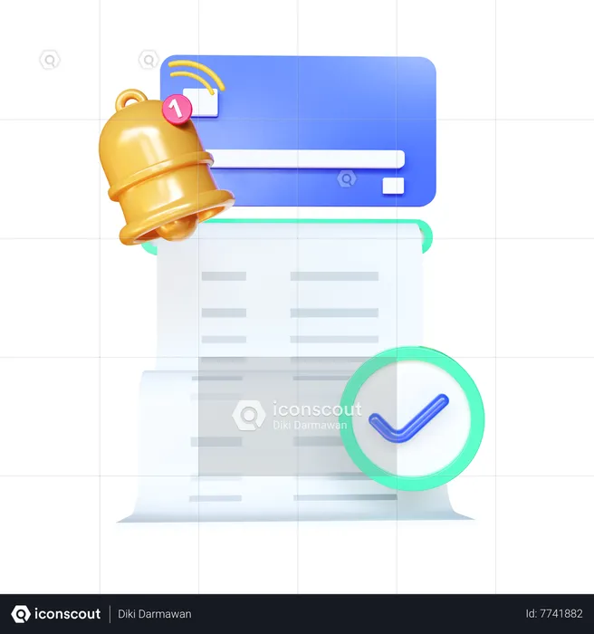 Card Payment reminder  3D Icon