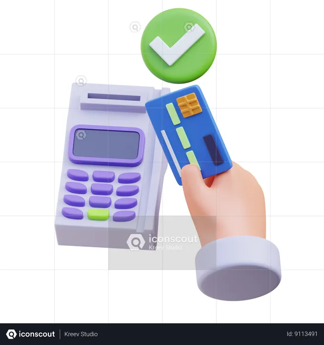 Card Payment Success  3D Icon