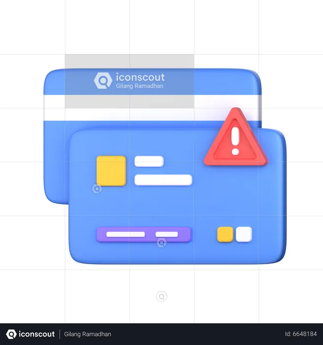 Card Payment Warning Alert  3D Icon