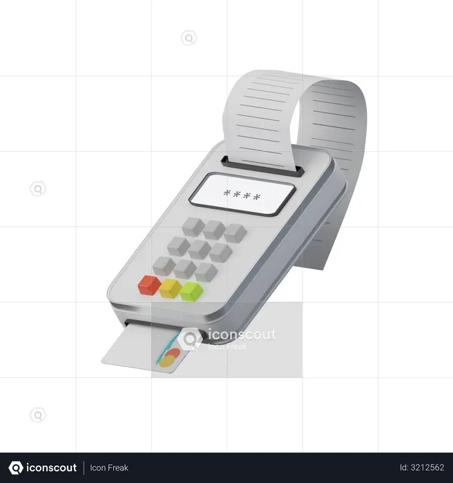 Card Swipe Machine  3D Illustration