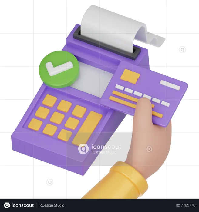 Card Swipe Machine  3D Icon