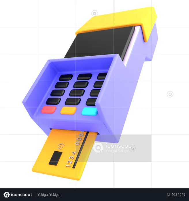 Card Swipe Machine  3D Illustration