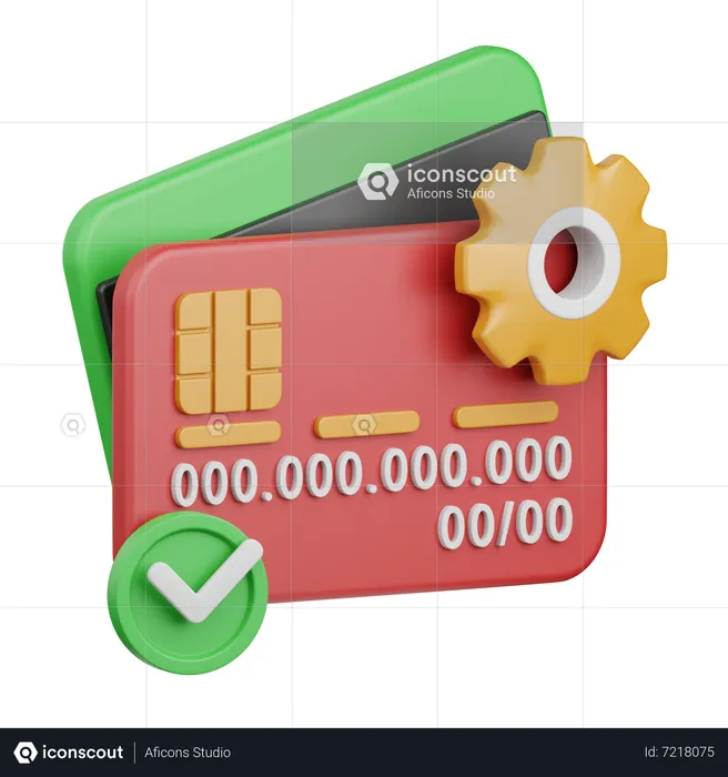 Card transaction process  3D Icon