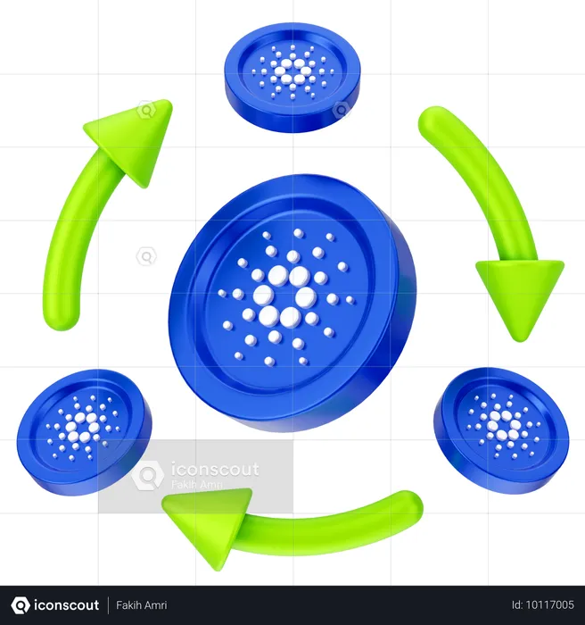 Cardano-Börse  3D Icon