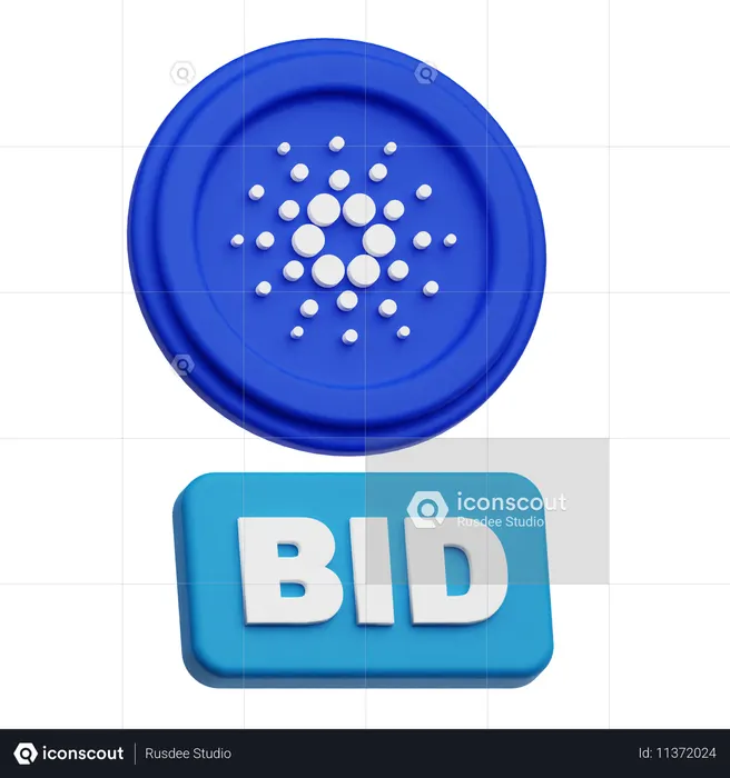 Cardano Bid  3D Icon