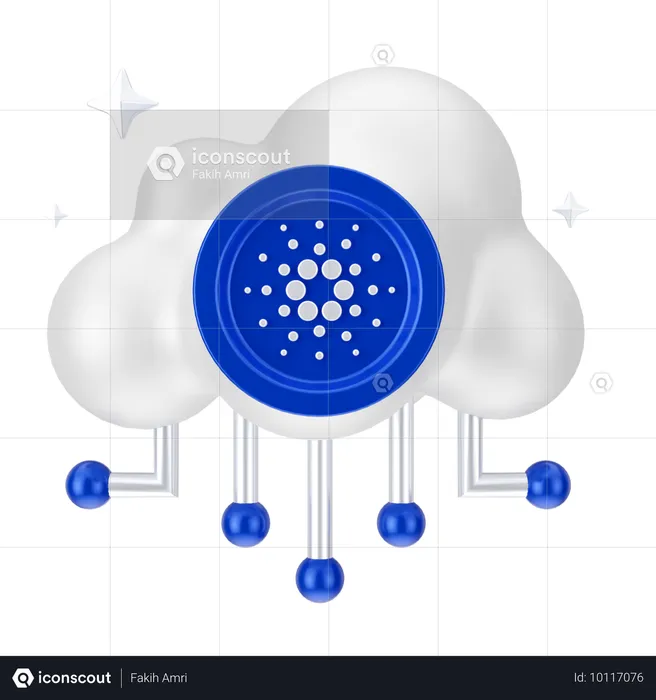 Cardano Cloud Network  3D Icon