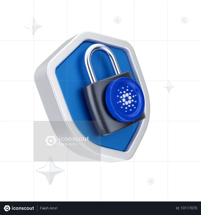 Cardano Lock  3D Icon