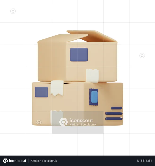 Cardboard Boxes  3D Icon