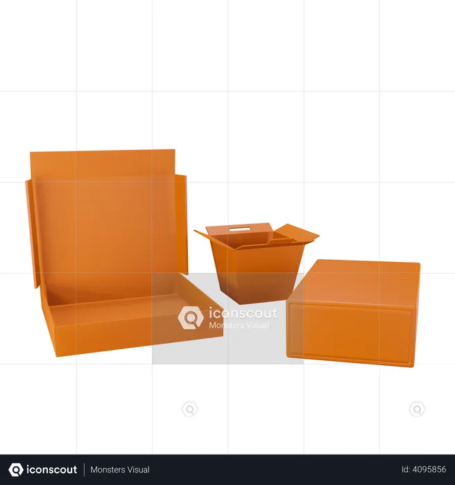 Cardboard boxes  3D Illustration