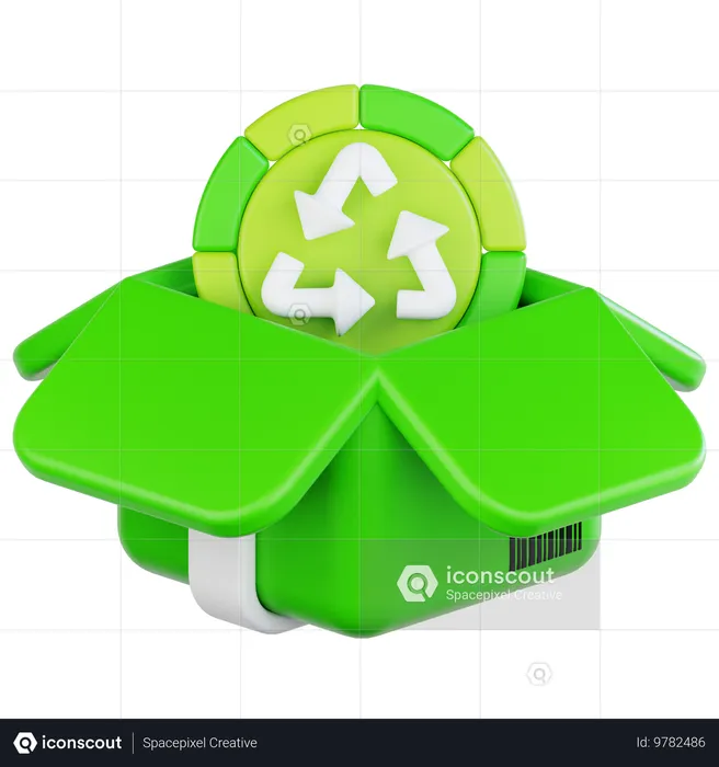 Cardboard Recycling  3D Icon