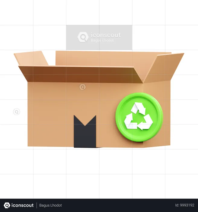 Cardboard Recycling  3D Icon