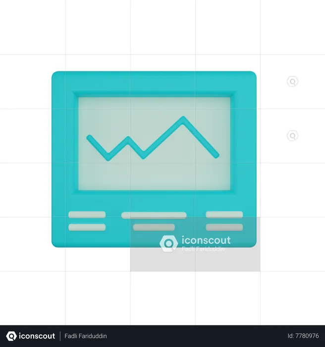 Moniteur de cardiogramme  3D Icon