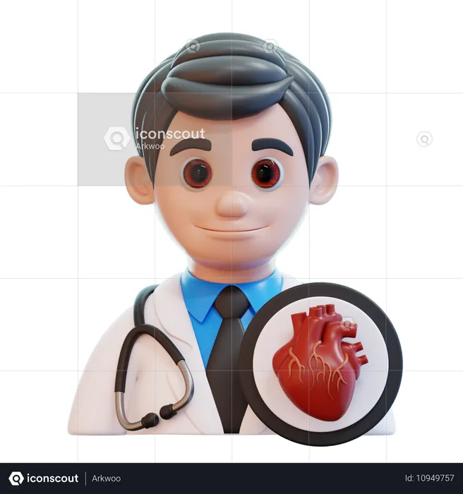 Cardiologista  3D Icon