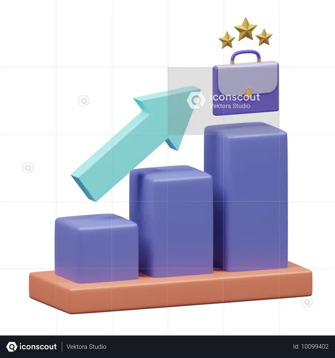 Career Growth Leadership  3D Icon