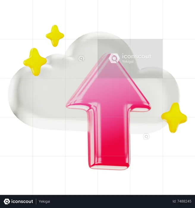 Carga en la nube  3D Icon